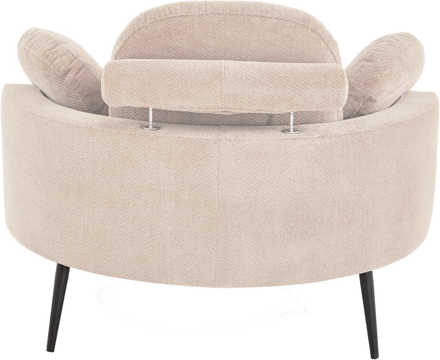 OTTO home Loveseat Riko Sessel, B: 110 cm, Sitzhöhe: 44 cm, XXL- Sessel, mit Stauraumhocker, Rückenstütze & 4 Zierkissen – Bild 5 von 5