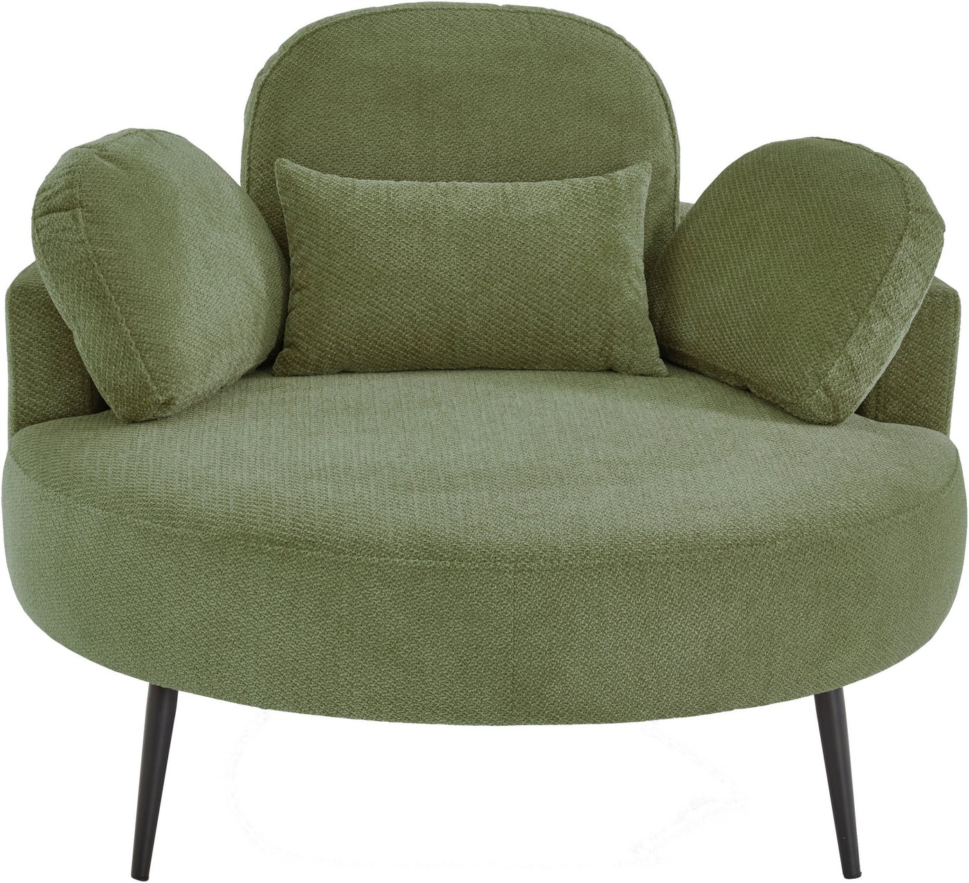 OTTO home Loveseat Riko Sessel, B: 110 cm, Sitzhöhe: 44 cm, XXL- Sessel, mit Stauraumhocker, Rückenstütze & 4 Zierkissen – Bild 3 von 5