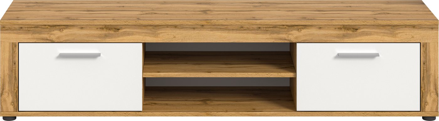 OTTO home Lowboard AOSTA, Breite 160 cm, 2 Klappen, 2 offene Fächer (in verschiedenen Farbausführungen, individuell kombinierbar), TV-Board, Mediaboard, TV-Möbe – Bild 3 von 5