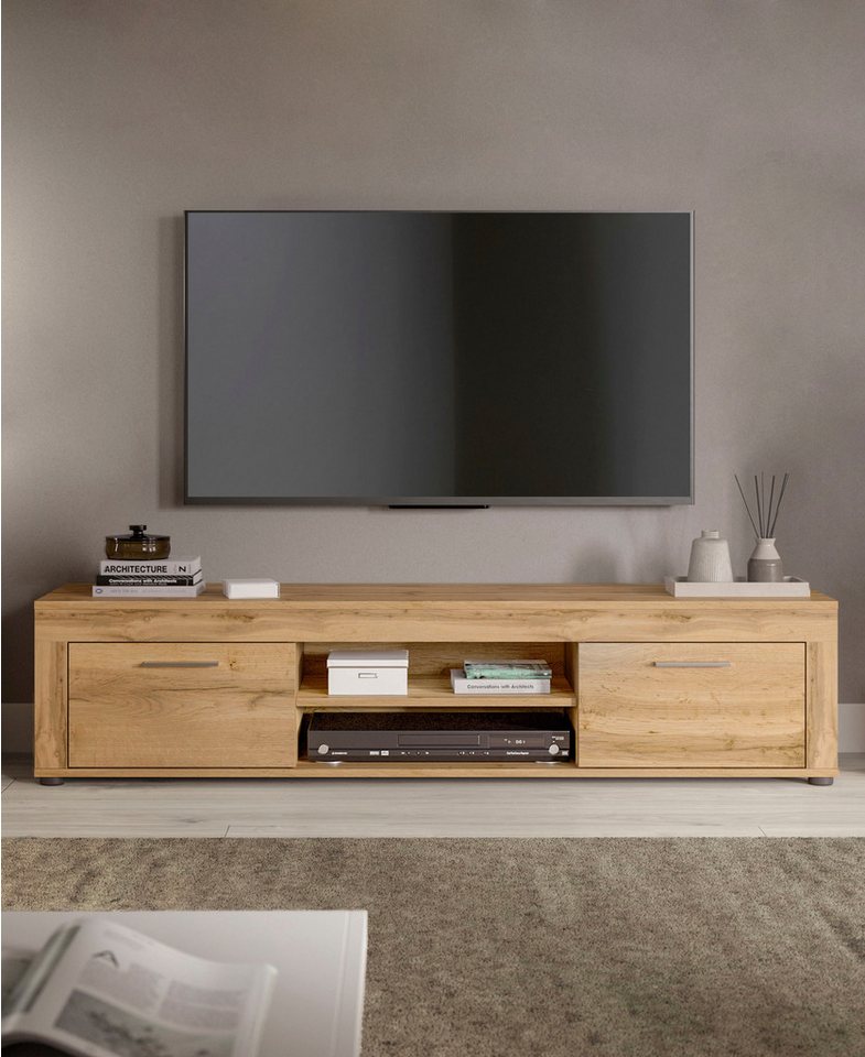 OTTO home Lowboard AOSTA, Breite 160 cm, 2 Klappen, 2 offene Fächer (in verschiedenen Farbausführungen, individuell kombinierbar), TV-Board, Mediaboard, TV-Möbe – Bild 2 von 5