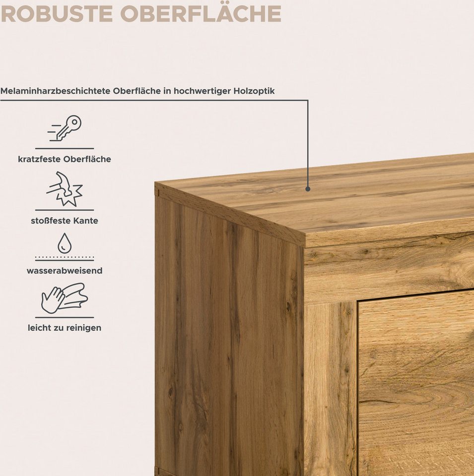 OTTO home Lowboard AOSTA, Breite 160 cm, 2 Klappen, 2 offene Fächer (in verschiedenen Farbausführungen, individuell kombinierbar), TV-Board, Mediaboard, TV-Möbe – Bild 5 von 5