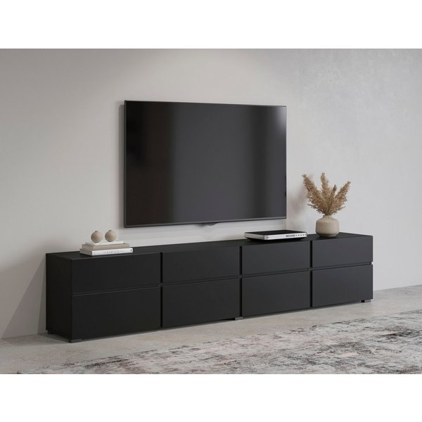 OTTO home Lowboard Cross,Breite 225 cm, moderne grifflose TV-Kommode, Breite 225 cm, TV-Schrank mit viel Stauraum, TV-Board