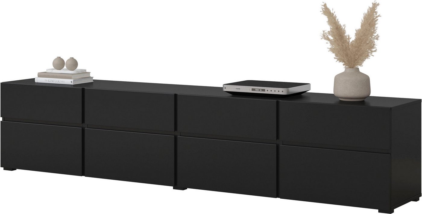OTTO home Lowboard Cross,Breite 225 cm, moderne grifflose TV-Kommode, Breite 225 cm, TV-Schrank mit viel Stauraum, TV-Board – Bild 3 von 5