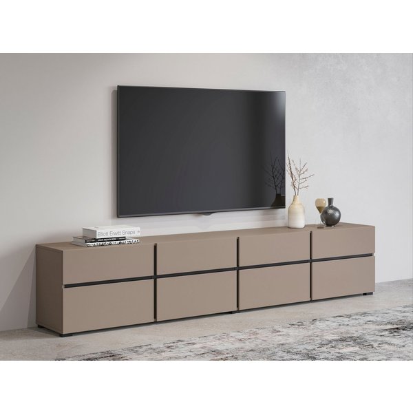 OTTO home Lowboard Cross,Breite 225 cm, moderne grifflose TV-Kommode, Breite 225 cm, TV-Schrank mit viel Stauraum, TV-Board