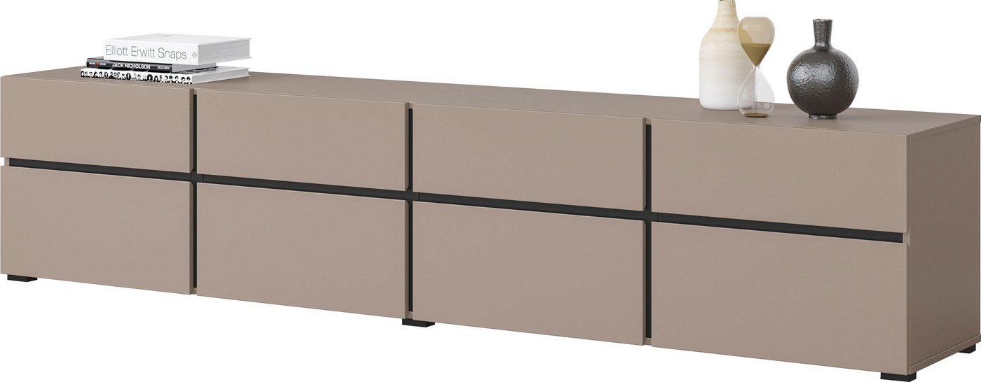 OTTO home Lowboard Cross,Breite 225 cm, moderne grifflose TV-Kommode, Breite 225 cm, TV-Schrank mit viel Stauraum, TV-Board – Bild 3 von 5