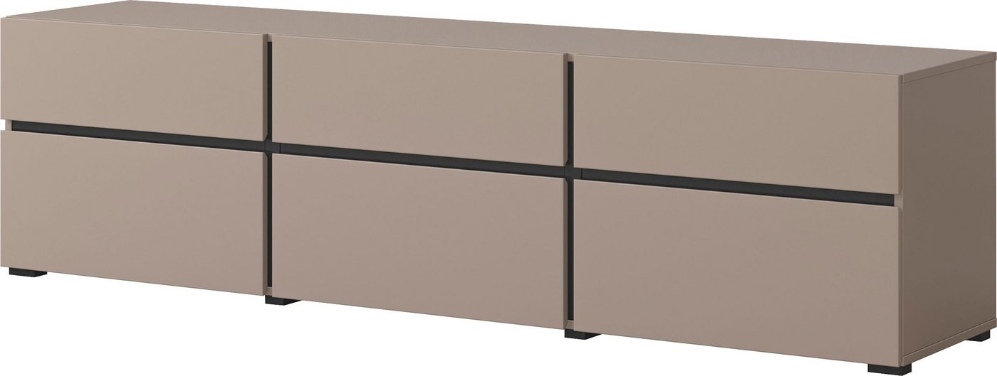 OTTO home Lowboard Cross, moderne grifflose TV-Kommode,3 Klappen/3 Schubkästen, Breite 180 cm, TV-Schrank mit viel Stauraum, TV-Board – Bild 2 von 5