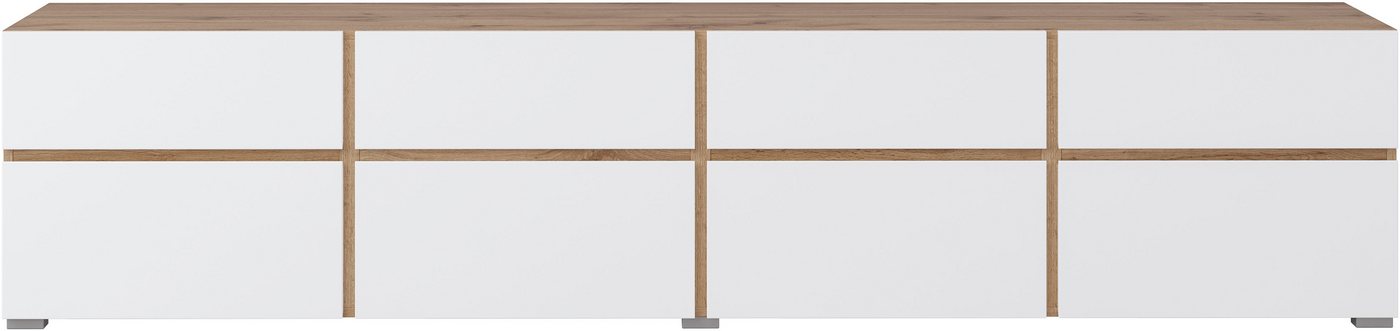 OTTO home Lowboard Cross,Breite 225 cm, moderne grifflose TV-Kommode, Breite 225 cm, TV-Schrank mit viel Stauraum, TV-Board – Bild 4 von 5