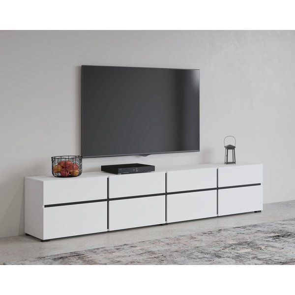 OTTO home Lowboard Cross,Breite 225 cm, moderne grifflose TV-Kommode, Breite 225 cm, TV-Schrank mit viel Stauraum, TV-Board