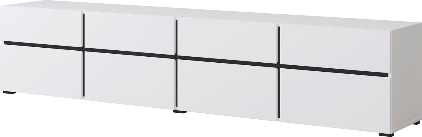 OTTO home Lowboard Cross,Breite 225 cm, moderne grifflose TV-Kommode, Breite 225 cm, TV-Schrank mit viel Stauraum, TV-Board – Bild 2 von 5