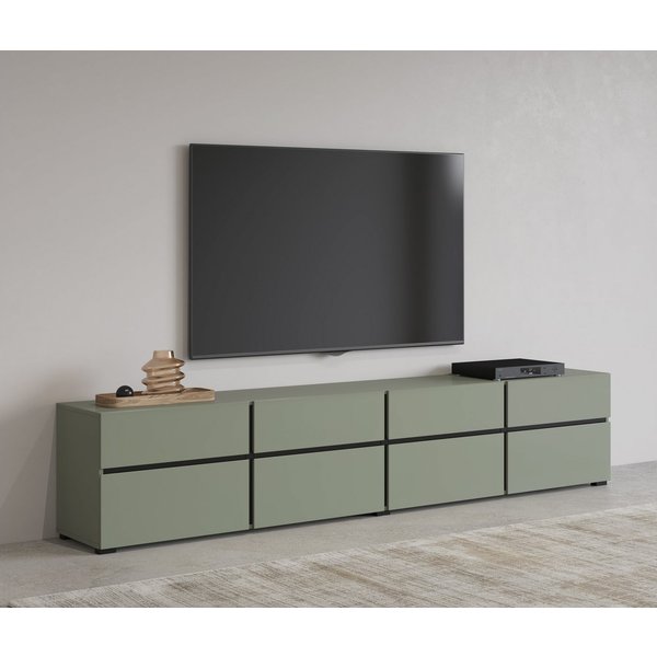 OTTO home Lowboard Cross,Breite 225 cm, moderne grifflose TV-Kommode, Breite 225 cm, TV-Schrank mit viel Stauraum, TV-Board