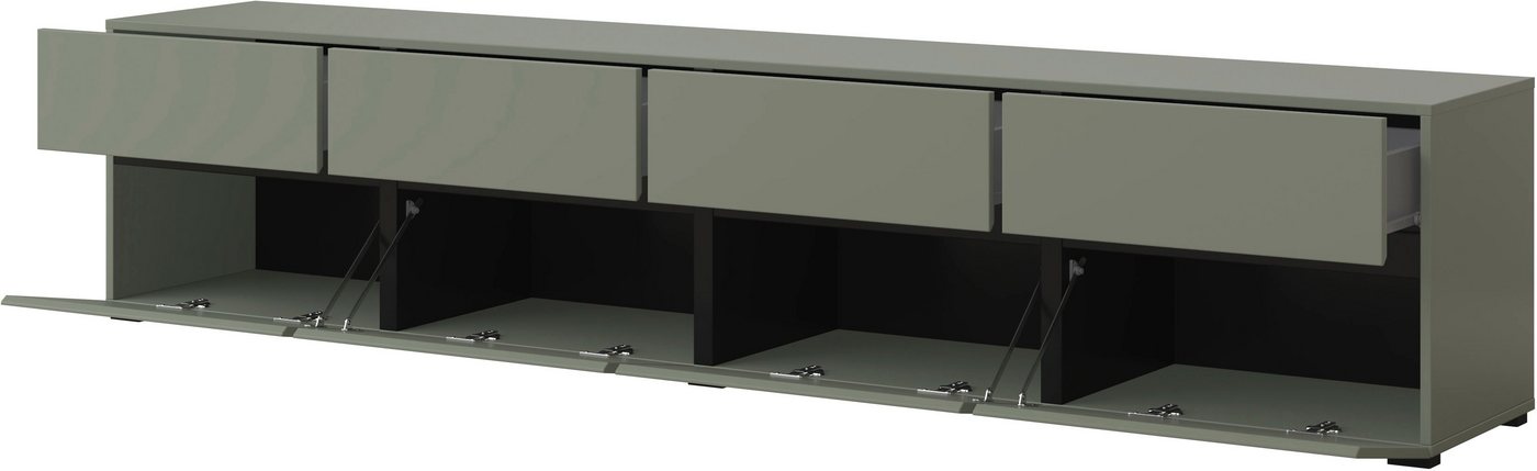 OTTO home Lowboard Cross,Breite 225 cm, moderne grifflose TV-Kommode, Breite 225 cm, TV-Schrank mit viel Stauraum, TV-Board – Bild 5 von 5