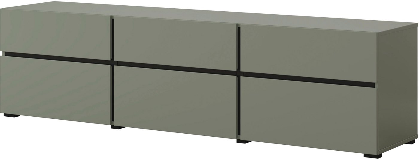 OTTO home Lowboard Cross, moderne grifflose TV-Kommode,3 Klappen/3 Schubkästen, Breite 180 cm, TV-Schrank mit viel Stauraum, TV-Board – Bild 2 von 5