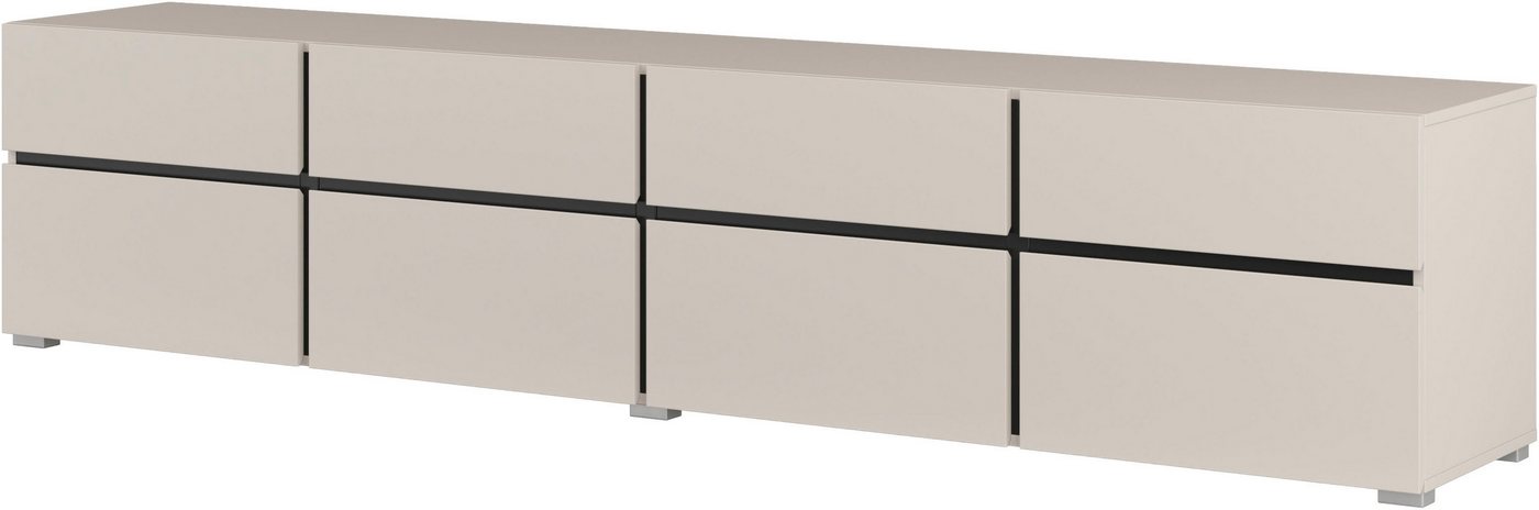 OTTO home Lowboard Cross,Breite 225 cm, moderne grifflose TV-Kommode, TV-Schrank mit viel Stauraum, TV-Board – Bild 2 von 5