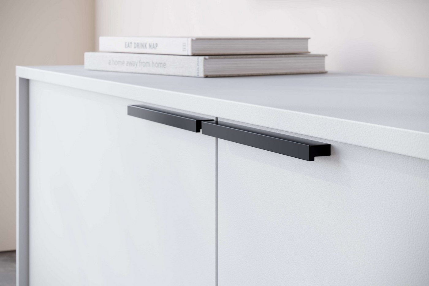 OTTO home Lowboard Dinant TV-Board mit 2 Klappen und Kabeldurchführung, Metallgriffe, TV-Kommode mit 2 Klappen, Kabeldurchführung, Metallgriffe -und Füße – Bild 5 von 5