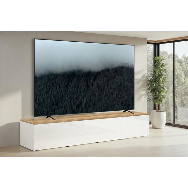 OTTO home Lowboard Easy, 245 cm breit, 47 cm tief, 4 Türen, Top 22 mm stark, Mediaboard, Top 22 mm stark, Metallgriffe, geeignet für bis zu 98-Zoll-TV