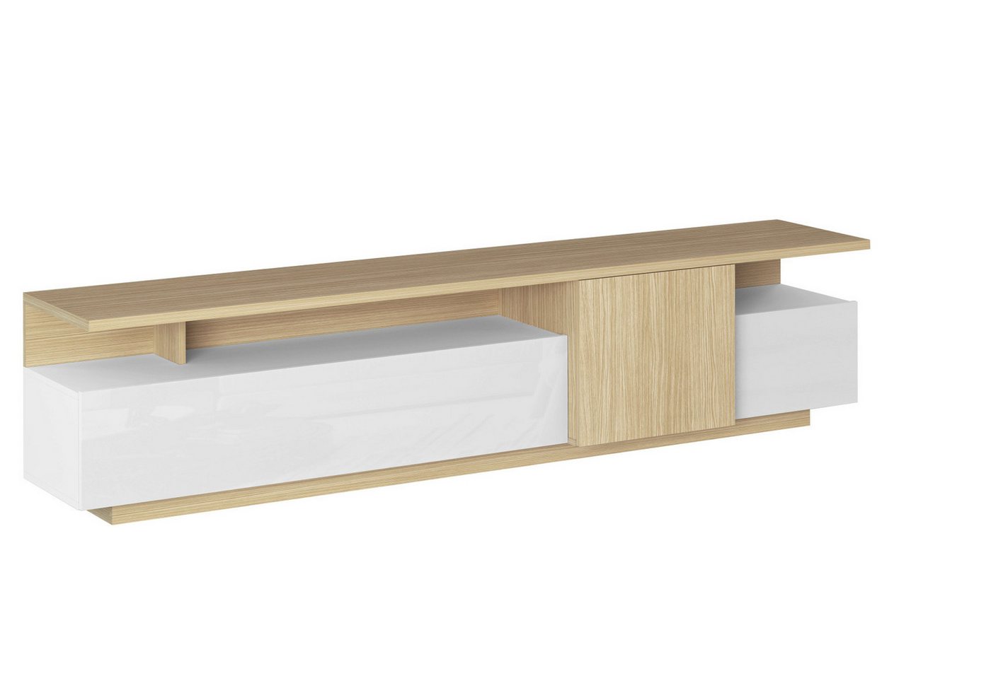 OTTO home Lowboard Lowboard ETHOS,Lowboard,TV-Kommode,TV-Möbel,TV-Bank (1 St), Mit zwei Drehtüren, einer Klapptür und zwei offenen Fächern,B.210 cm – Bild 2 von 5