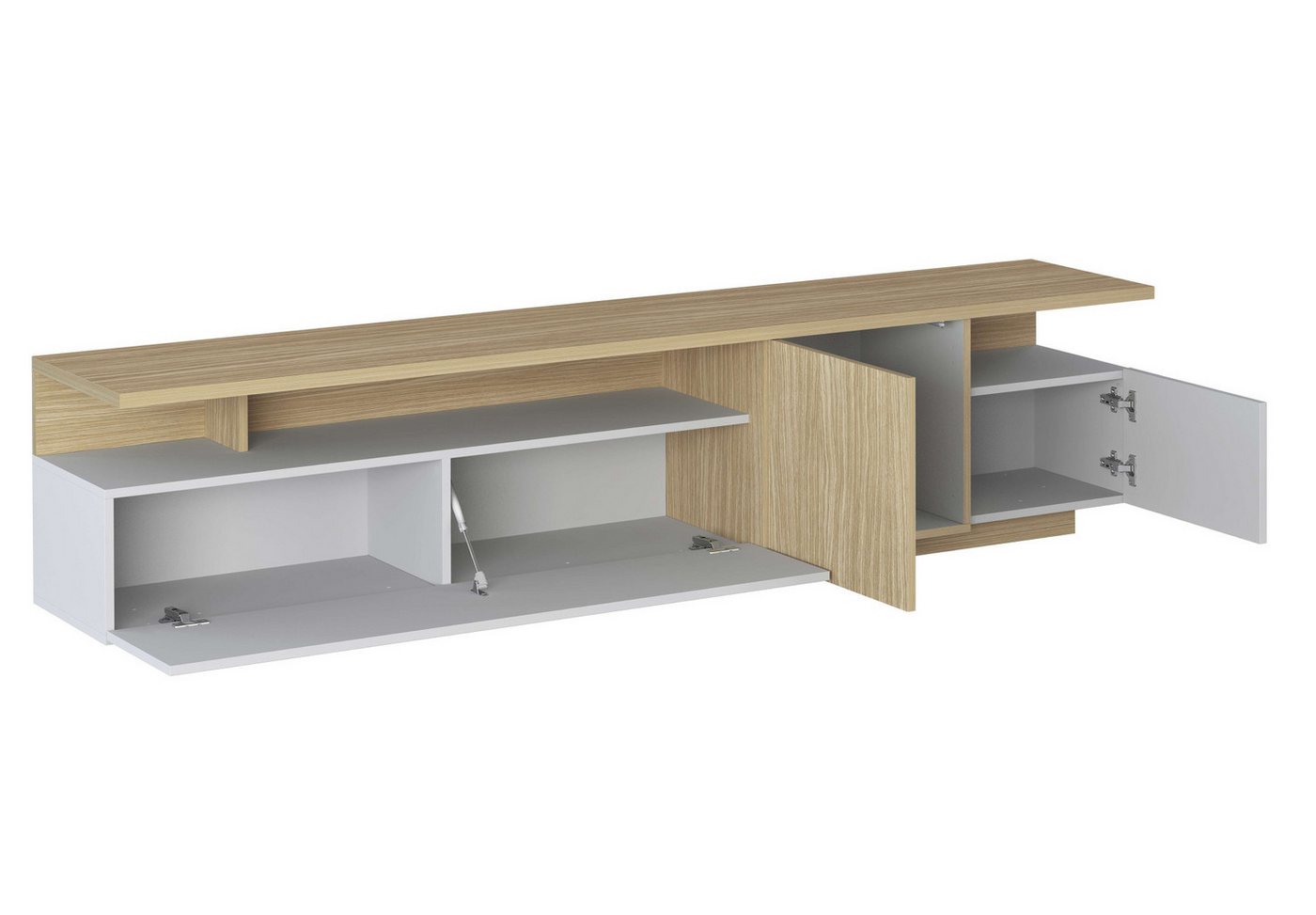 OTTO home Lowboard Lowboard ETHOS,Lowboard,TV-Kommode,TV-Möbel,TV-Bank (1 St), Mit zwei Drehtüren, einer Klapptür und zwei offenen Fächern,B.210 cm – Bild 5 von 5
