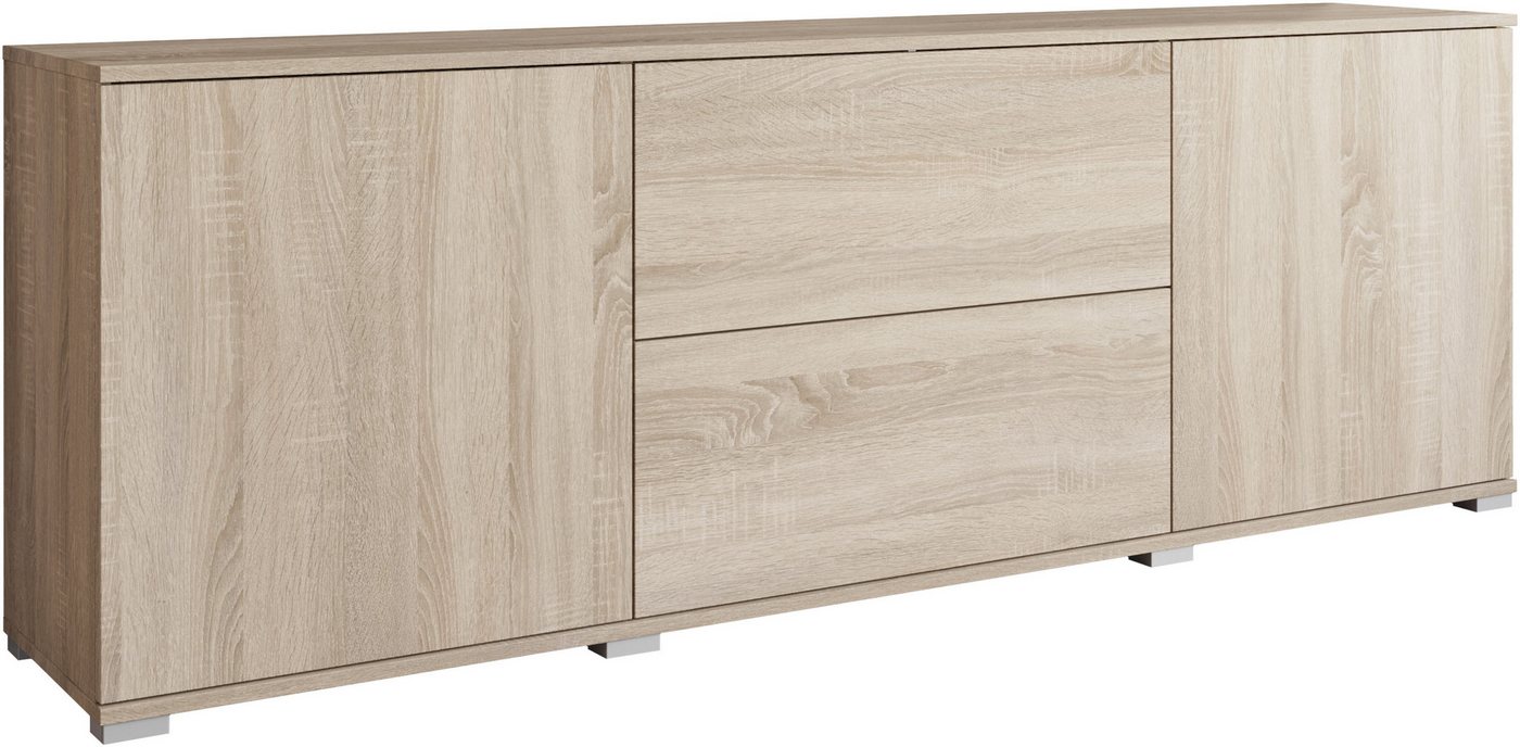 OTTO home Lowboard Kenia (1 St), 2 Türen, 2 Schubladen, Breite 180 cm, höhenverstellbare Einlegeböden – Bild 2 von 5