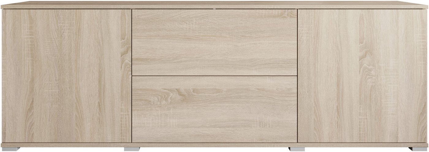 OTTO home Lowboard Kenia (1 St), 2 Türen, 2 Schubladen, Breite 180 cm, höhenverstellbare Einlegeböden – Bild 4 von 5