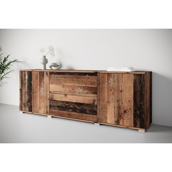 OTTO home Lowboard Kenia (1 St), 2 Türen, 2 Schubladen, Breite 180 cm, höhenverstellbare Einlegeböden