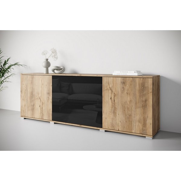 OTTO home Lowboard Kenia (1 St), 2 Türen, 2 Schubladen, Breite 180 cm, höhenverstellbare Einlegeböden