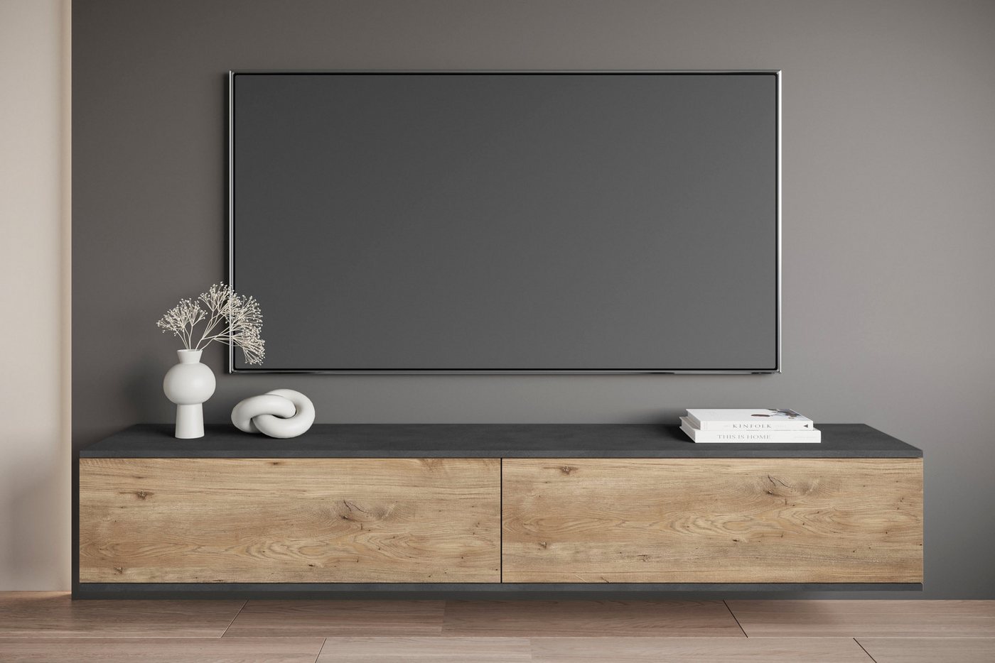 OTTO home Lowboard Kenia (1 St), 2 Klappen – flexibel hängend oder stehend montierbar – Bild 3 von 5