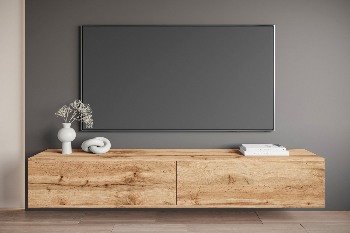 OTTO home Lowboard Kenia (1 St), 2 Klappen – flexibel hängend oder stehend montierbar – Bild 4 von 5