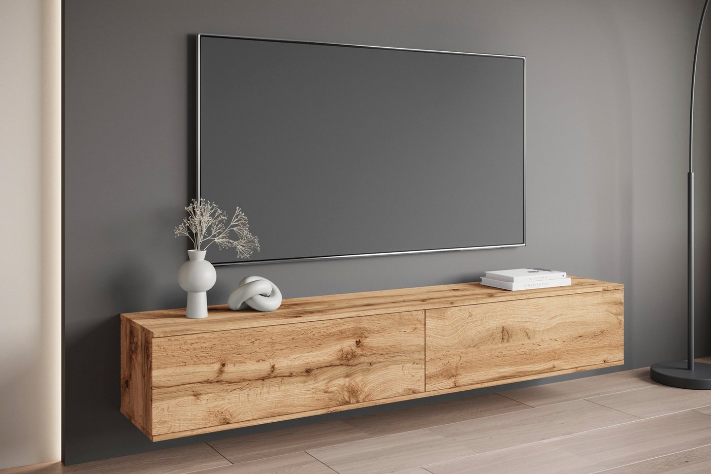 OTTO home Lowboard Kenia (1 St), 2 Klappen – flexibel hängend oder stehend montierbar – Bild 5 von 5