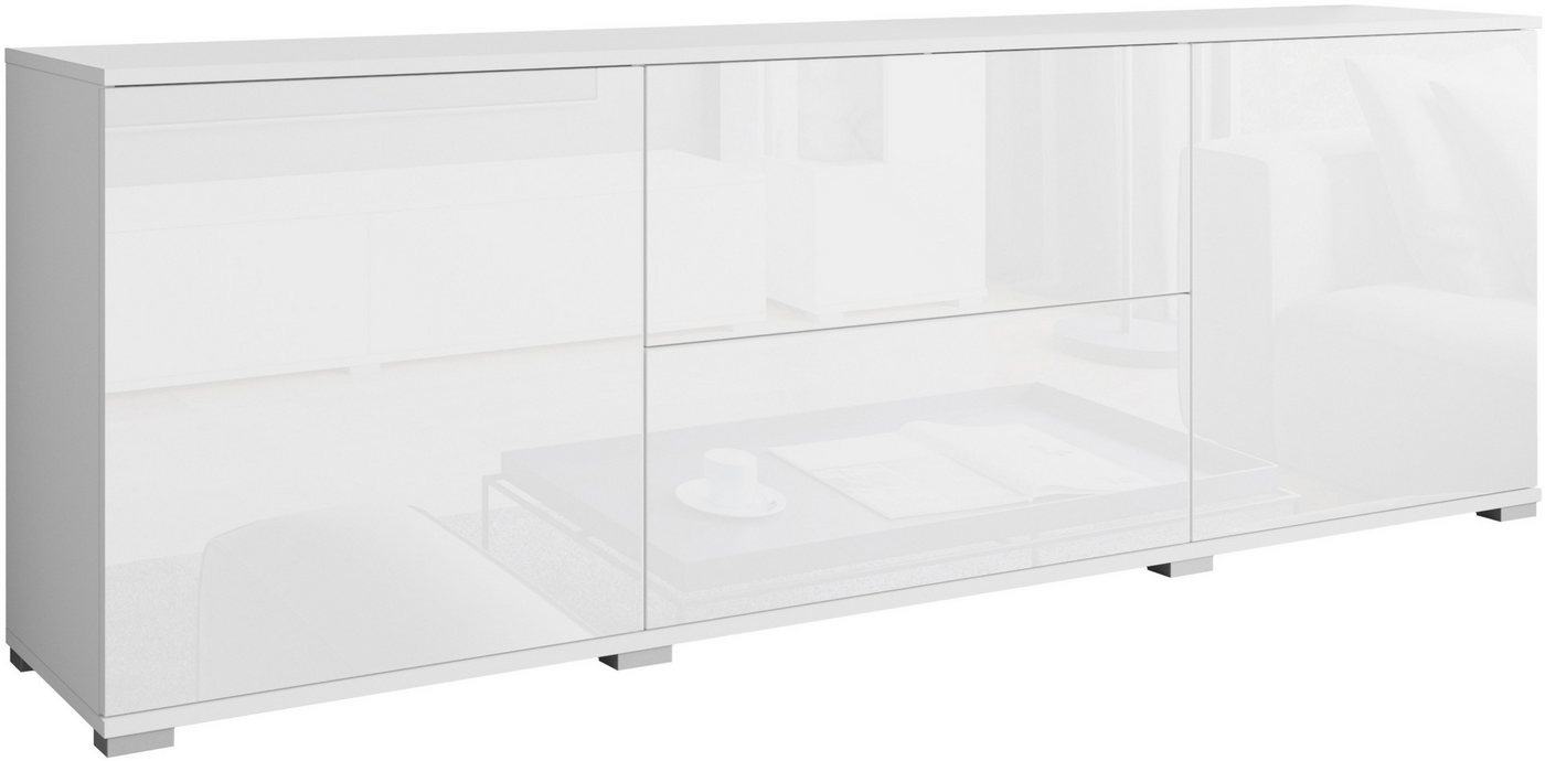 OTTO home Lowboard Kenia (1 St), 2 Türen, 2 Schubladen, Breite 180 cm, höhenverstellbare Einlegeböden – Bild 2 von 5