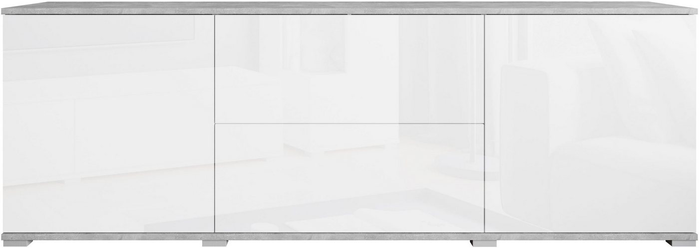 OTTO home Lowboard Kenia (1 St), 2 Türen, 2 Schubladen, Breite 180 cm, höhenverstellbare Einlegeböden – Bild 5 von 5