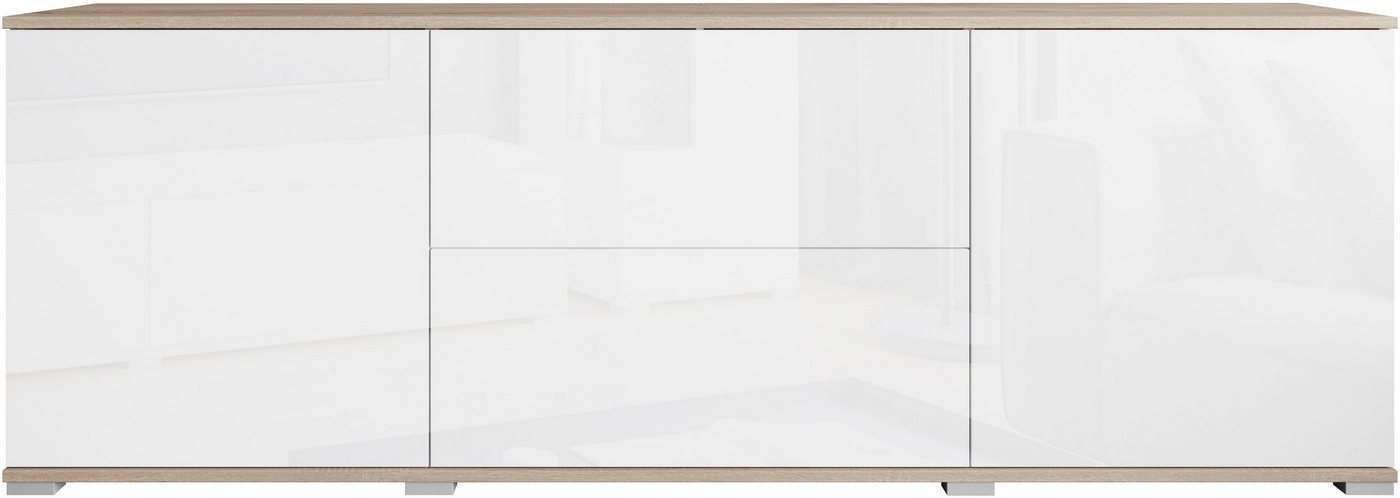OTTO home Lowboard Kenia (1 St), 2 Türen, 2 Schubladen, Breite 180 cm, höhenverstellbare Einlegeböden – Bild 5 von 5