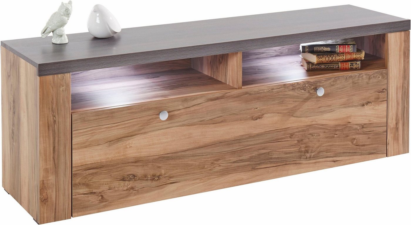 OTTO home Lowboard Larona, zeitloses TV Board mit 1 Klappe und 2 offenen Fächern, Breite 140 cm, Fernsehbank, viel Stauraum, dekorative Rahmenoptik – Bild 5 von 5