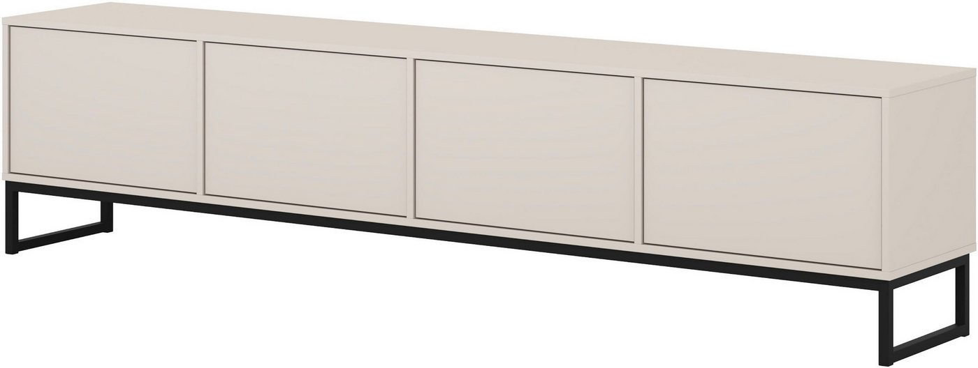 OTTO home Lowboard Loft, Breite 208,5 cm, TV-Board mit 4 Klappen, Metallkufen, TV-Kommode mit viel Stauraum, push-to-open-Funktion – Bild 2 von 5