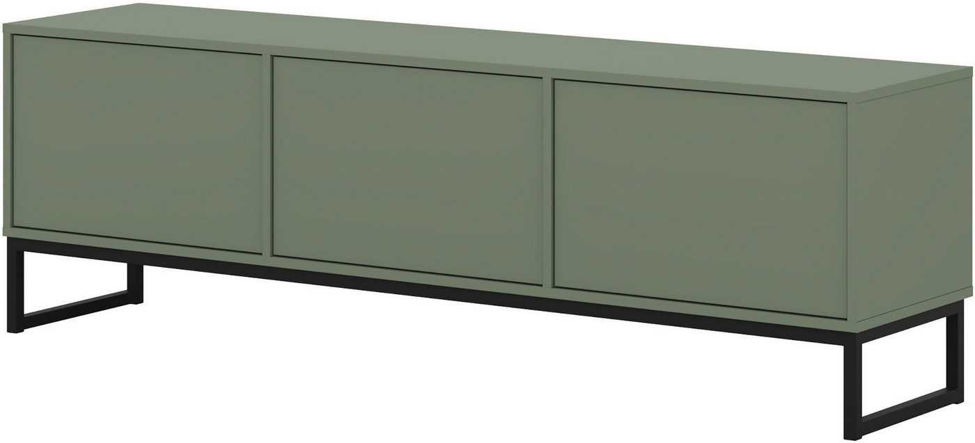 OTTO home Lowboard Loft, Breite 157 cm, TV-Board 3 Klappen, Metallkufen, TV-Kommode mit viel Stauraum, push-to-open-Funktion – Bild 3 von 5