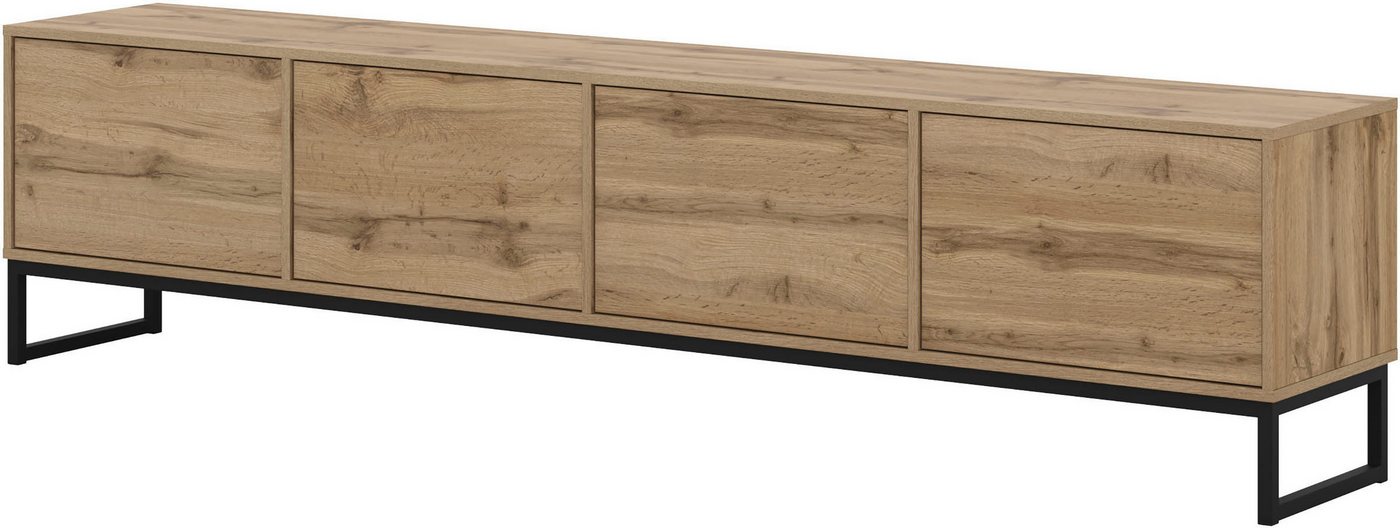 OTTO home Lowboard Loft, Breite 208,5 cm, TV-Board mit 4 Klappen, Metallkufen, TV-Kommode mit viel Stauraum, push-to-open-Funktion – Bild 2 von 5