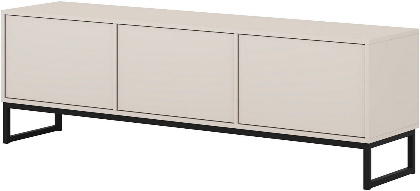 OTTO home Lowboard Loft, Breite 157 cm, TV-Board 3 Klappen, Metallkufen, TV-Kommode mit viel Stauraum, push-to-open-Funktion – Bild 3 von 5