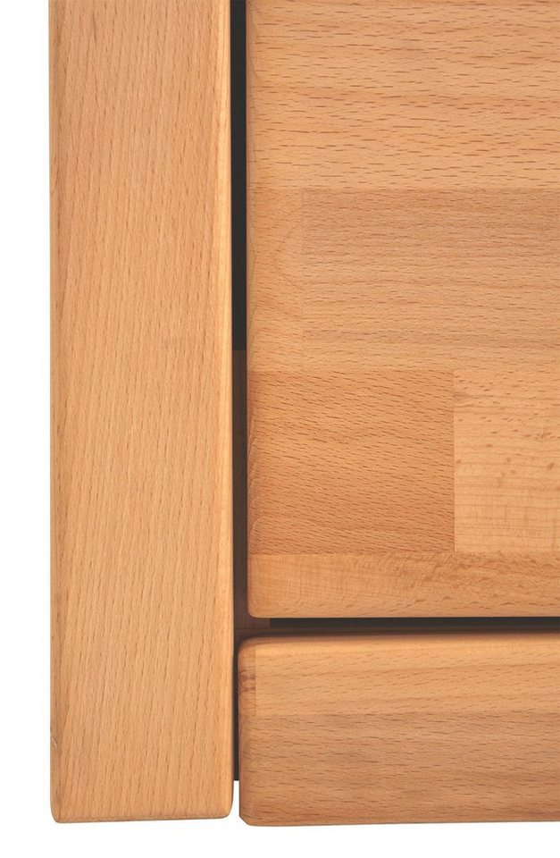 OTTO home Lowboard Logo,130cm breit,42 cm tief, Fronten Massivholz, Kabeldurchführung, Holz massiv, Holzwerkstoff, Metall Griffe,2 Schubladen – Bild 5 von 5
