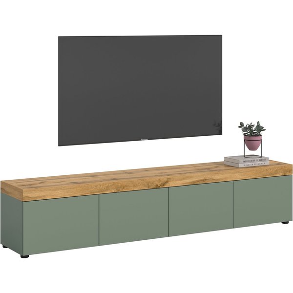 OTTO home Lowboard MAMBO, TOPSELLER!, Breite 200 cm, 4 Klappen, 4 Fächer (1 St., 2-farbige Ausführung, in verschiedenen modernen Trendfarben erhältlich), Lowboa