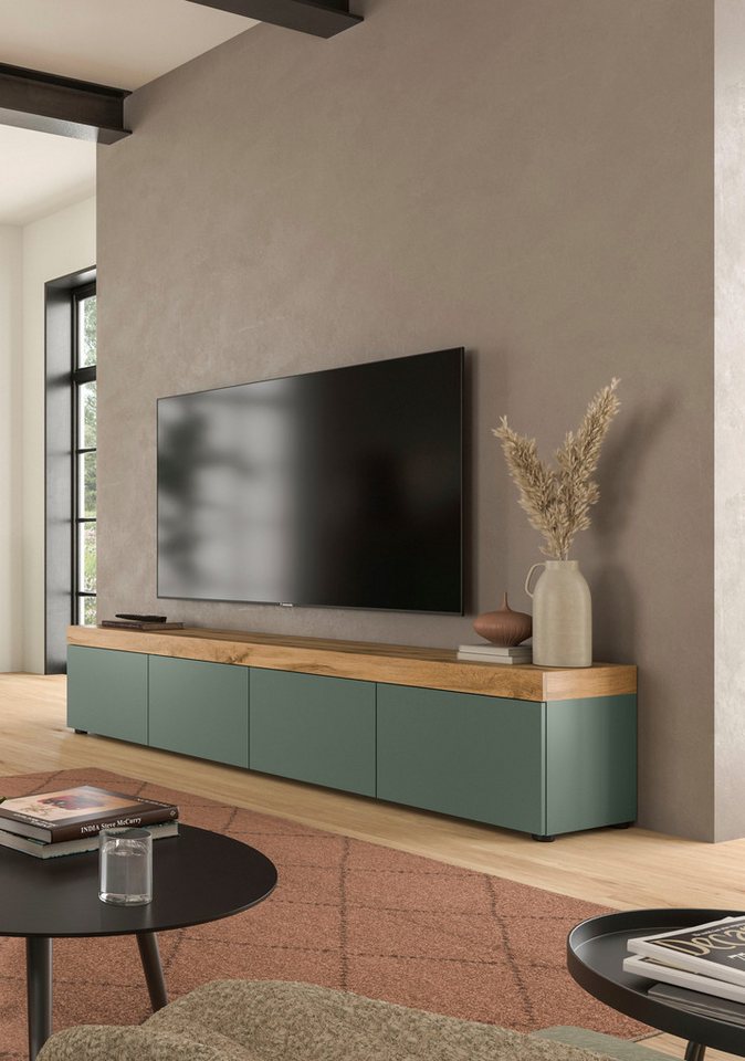 OTTO home Lowboard MAMBO, TOPSELLER!, Breite 200 cm, 4 Klappen, 4 Fächer (1 St., 2-farbige Ausführung, in verschiedenen modernen Trendfarben erhältlich), Lowboa – Bild 2 von 5