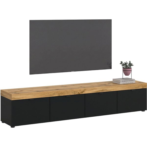 OTTO home Lowboard MAMBO II, Breite 200 cm, 4 Klappen, 4 Fächer (1 St., 2-farbige Ausführung, in verschiedenen modernen Trendfarben erhältlich), Lowboard, TV Un
