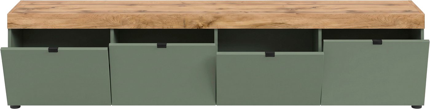 OTTO home Lowboard MAMBO II, Breite 200 cm, 4 Klappen, 4 Fächer (1 St., 2-farbige Ausführung, in verschiedenen modernen Trendfarben erhältlich), Lowboard, TV Un – Bild 5 von 5