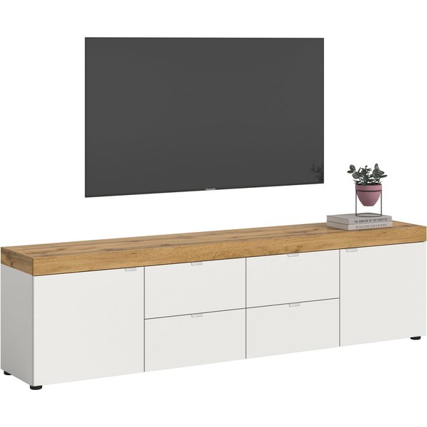 OTTO home Lowboard MAMBO II, Breite 200 cm, 2 Türen, 4 Schubkästen, 4 Fächer (1 St., 2-farbige Ausführung, in verschiedenen modernen Trendfarben erhältlich), Lo