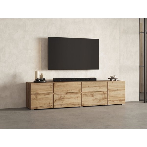 OTTO home Lowboard Metric,Breite 195cm, grifflose Lowboard 2Klappen/2Schubkästen/2Tür, TV-Schrank mit viel Stauraum, TV-Board