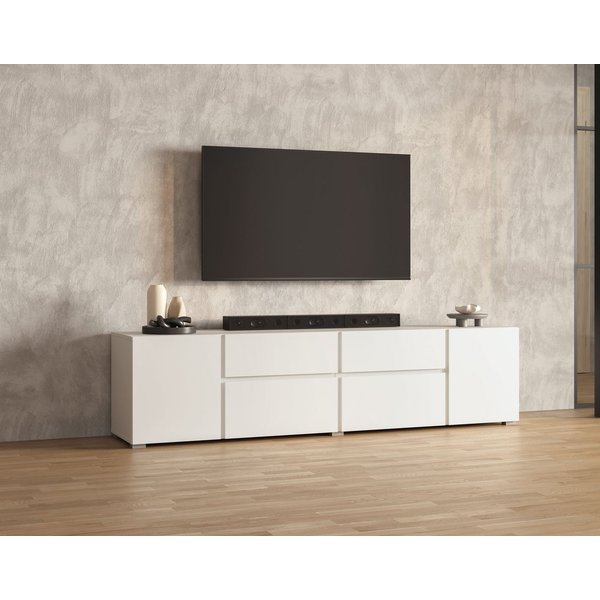 OTTO home Lowboard Metric,Breite 195cm, grifflose Lowboard 2Klappen/2Schubkästen/2Tür, TV-Schrank mit viel Stauraum, TV-Board