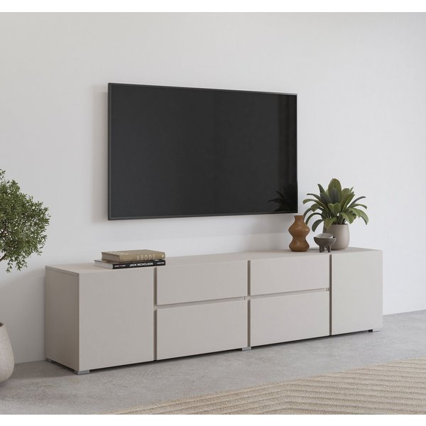 OTTO home Lowboard Metric,Breite 195cm, grifflose Lowboard 2Klappen/2Schubkästen/2Tür, TV-Schrank mit viel Stauraum, TV-Board