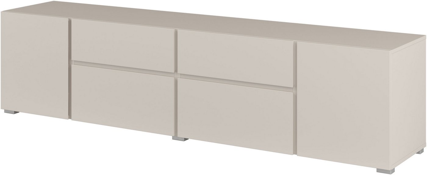 OTTO home Lowboard Metric,Breite 195cm, grifflose Lowboard 2Klappen/2Schubkästen/2Tür, TV-Schrank mit viel Stauraum, TV-Board – Bild 2 von 5