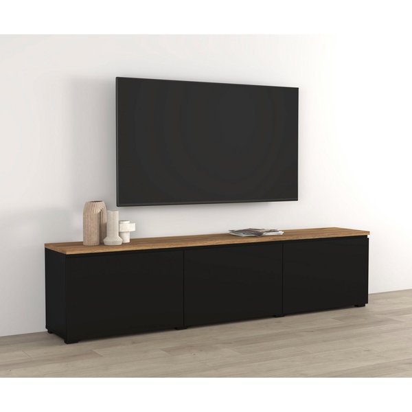 OTTO home Lowboard Modo, Breite 200 cm, moderne grifflose TV-Kommode 3 Klappen, TV-Kommode mit viel Stauraum, TV-Bank
