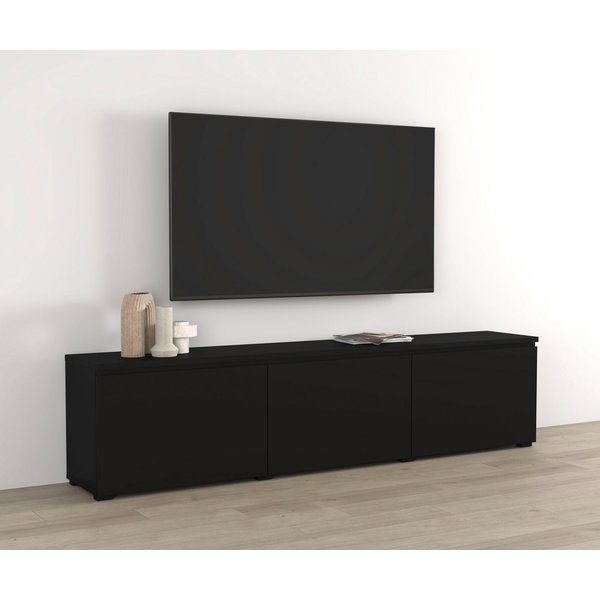OTTO home Lowboard Modo, Breite 200 cm, moderne grifflose TV-Kommode 3 Klappen, TV-Kommode mit viel Stauraum, TV-Bank