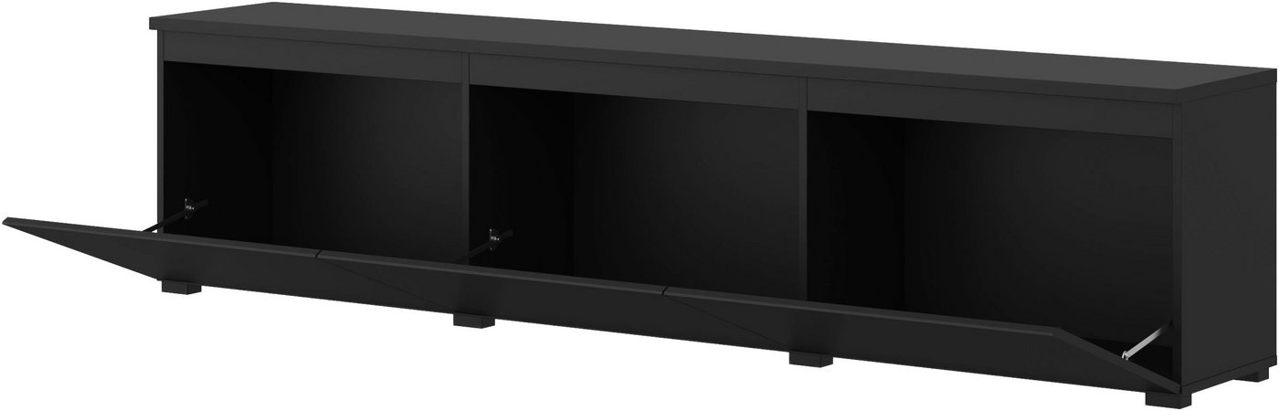 OTTO home Lowboard Modo, Breite 200 cm, moderne grifflose TV-Kommode 3 Klappen, TV-Kommode mit viel Stauraum, TV-Bank – Bild 4 von 5