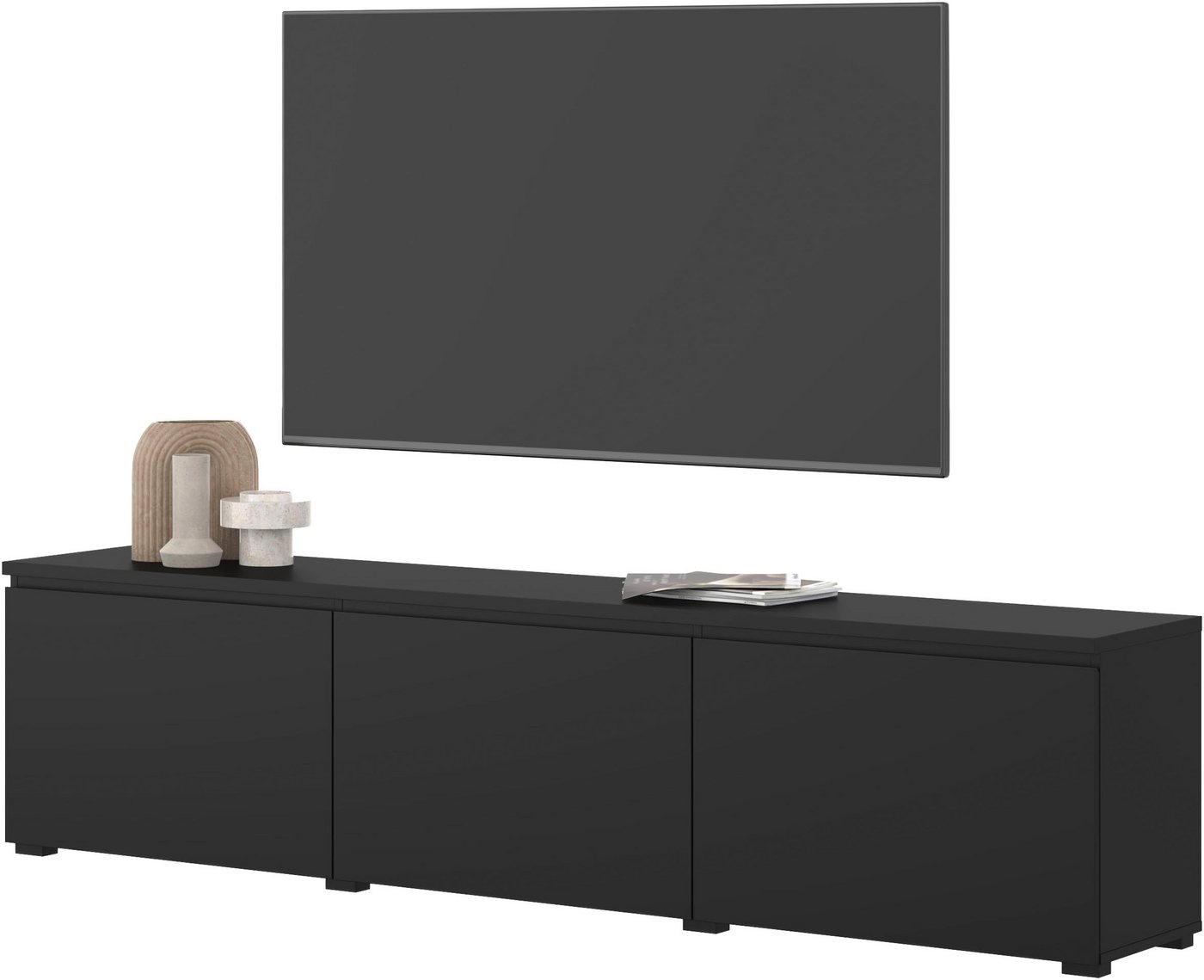 OTTO home Lowboard Modo, Breite 200 cm, moderne grifflose TV-Kommode 3 Klappen, TV-Kommode mit viel Stauraum, TV-Bank – Bild 5 von 5